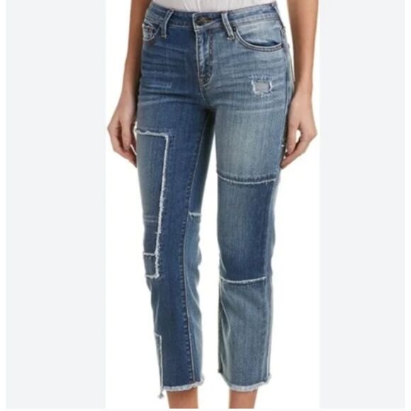 True Religion Stovepipe Deconstructed Patchwork Jeans Size 27 - Picture 1 of 9